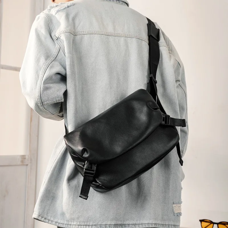 CMLZIUA PU Crossbody Bag Large Size Unisex Black-5