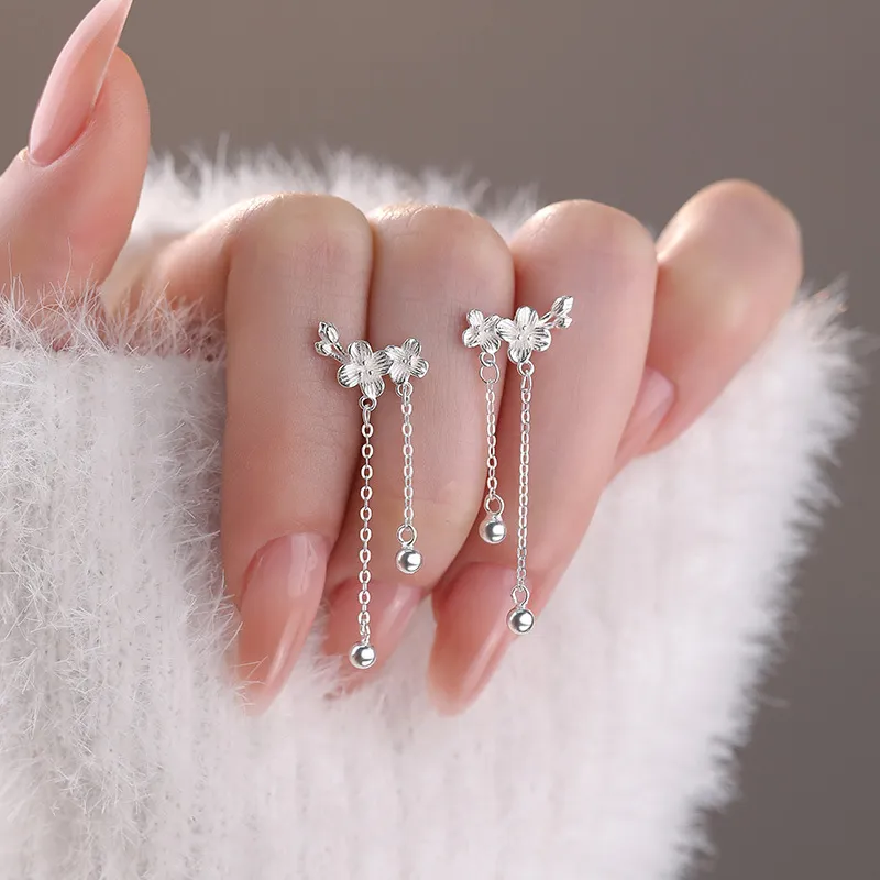 GIFT&CO S999 Fine Silver Stud Earrings Women's-3