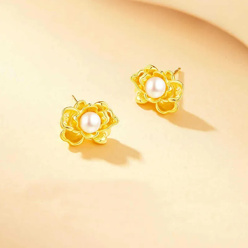GIFT&CO S999 Fine Silver Stud Earrings Women's-5