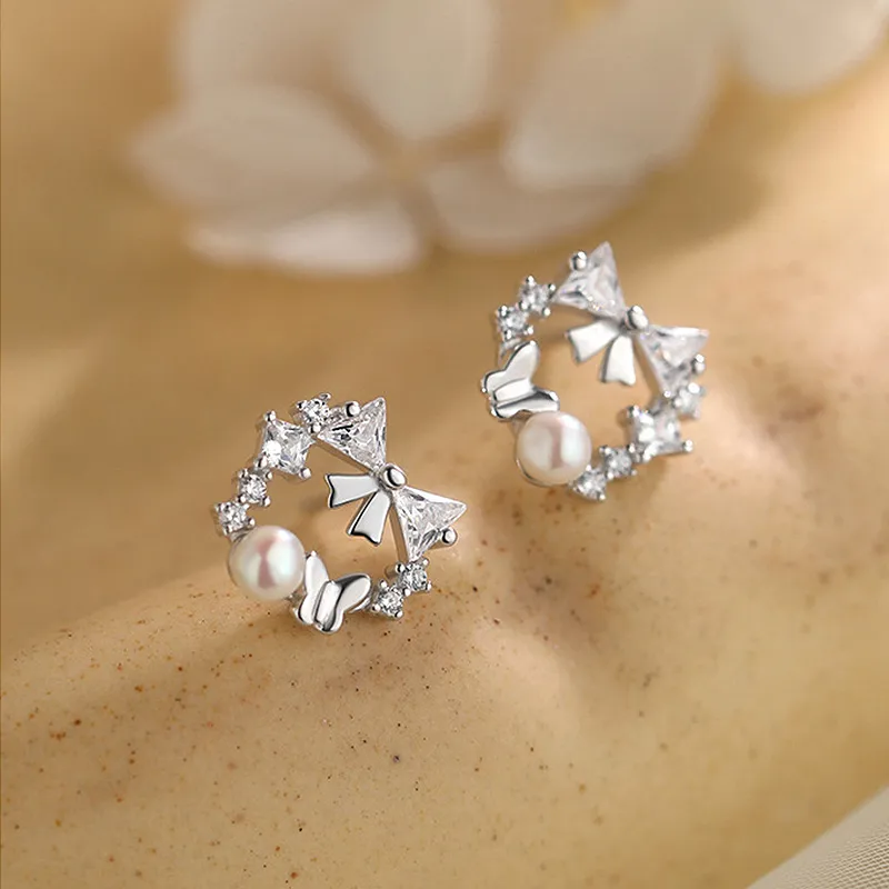 GIFT&CO S925 Silver Stud Earrings Women's-5