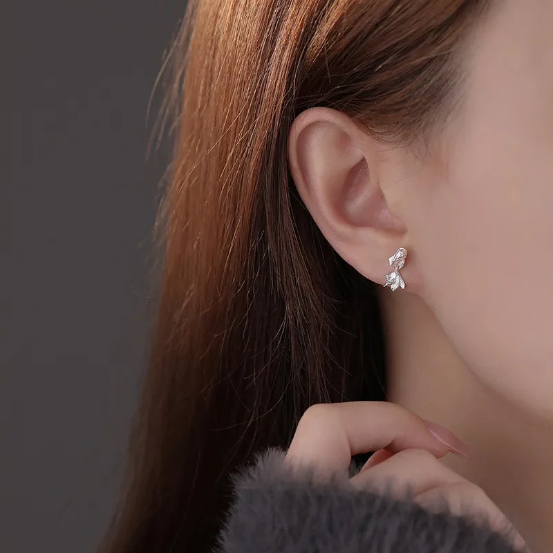 GIFT&CO S999 Fine Silver Stud Earrings Women's-1
