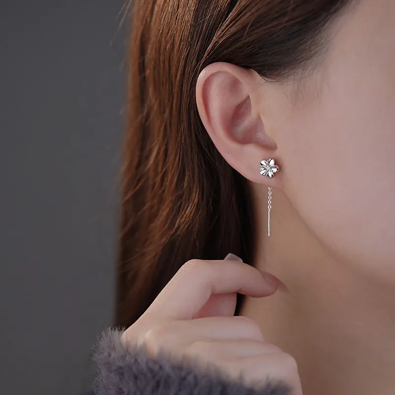 GIFT&CO S999 Fine Silver Drop Earrings Women's-2