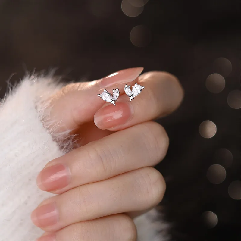 GIFT&CO S999 Fine Silver Stud Earrings Women's-4