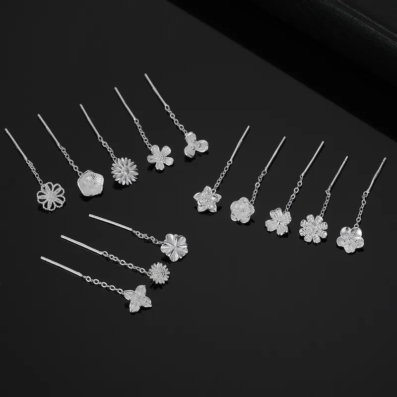 GIFT&CO S999 Fine Silver Drop Earrings Women's-14