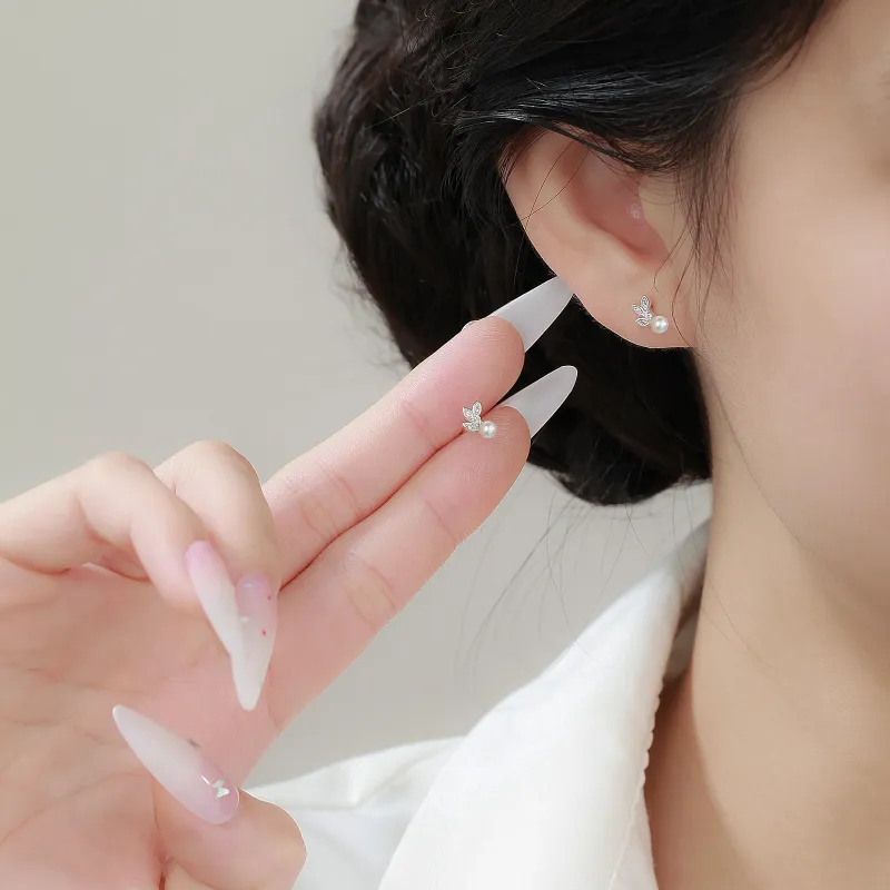 GIFT&CO S999 Fine Silver Stud Earrings Women's-1