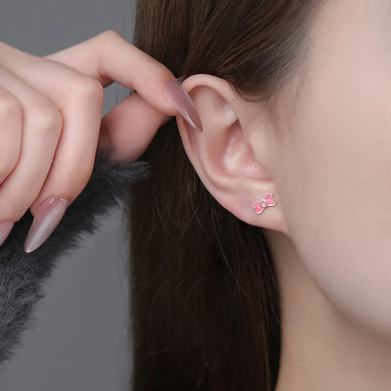 GIFT&CO S999 Fine Silver Stud Earrings Women's-1