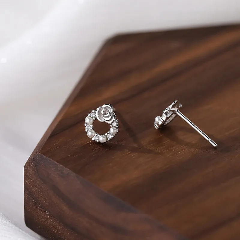 GIFT&CO S999 Fine Silver Stud Earrings Women's-3