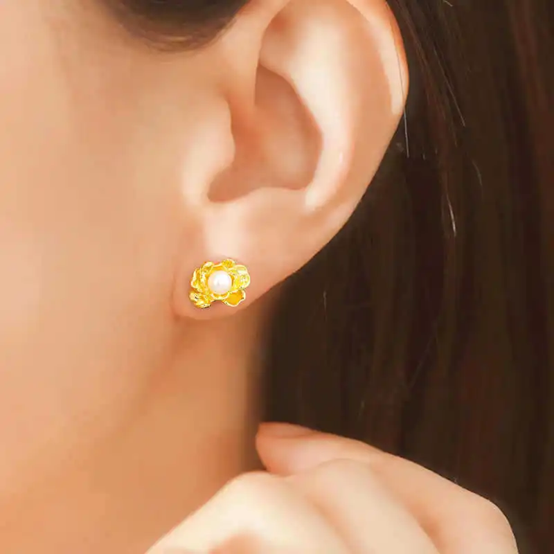 GIFT&CO S999 Fine Silver Stud Earrings Women's-2