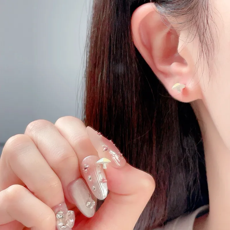 GIFT&CO Gold Plated S925 Silver Needle Stud Earrings Women's-16
