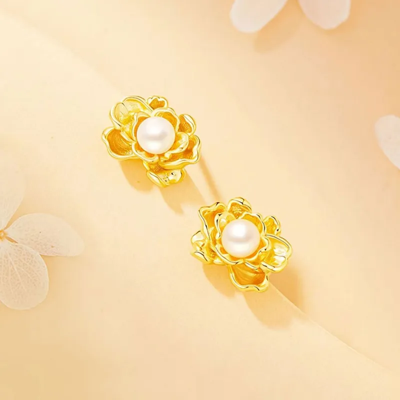 GIFT&CO S999 Fine Silver Stud Earrings Women's-3