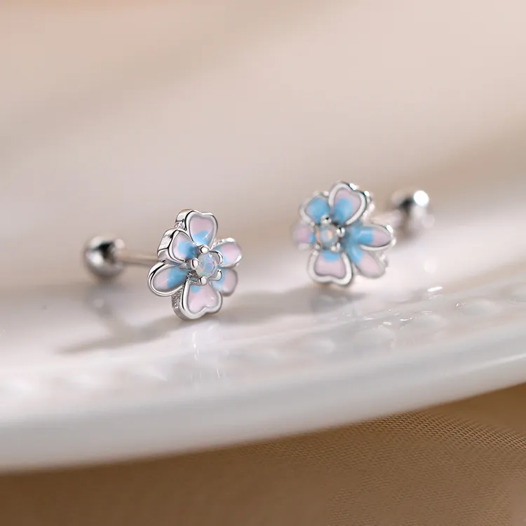 GIFT&CO S999 Fine Silver Stud Earrings Women's-5