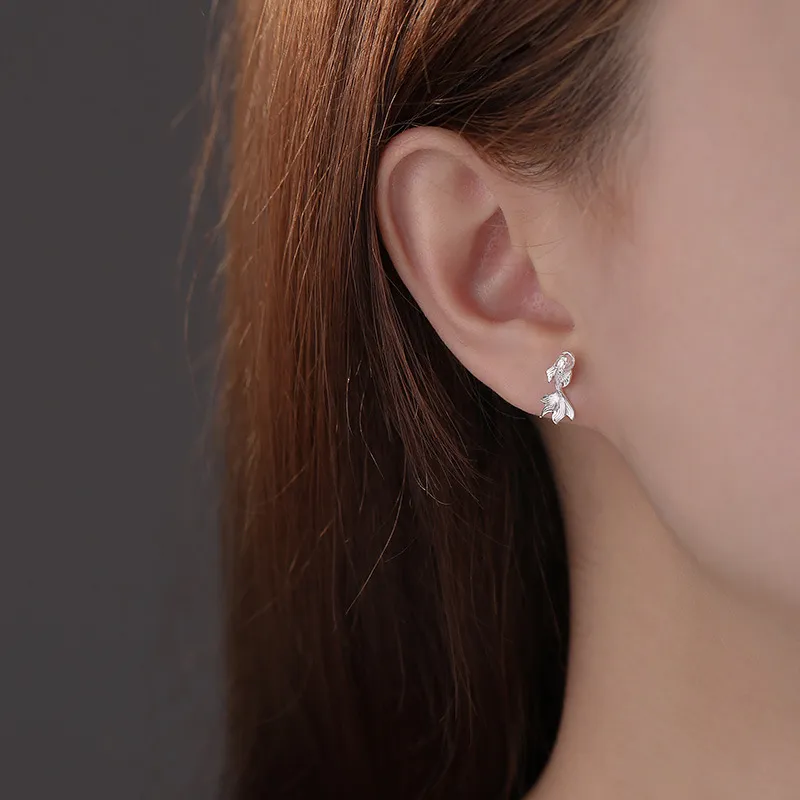 GIFT&CO S999 Fine Silver Stud Earrings Women's-2