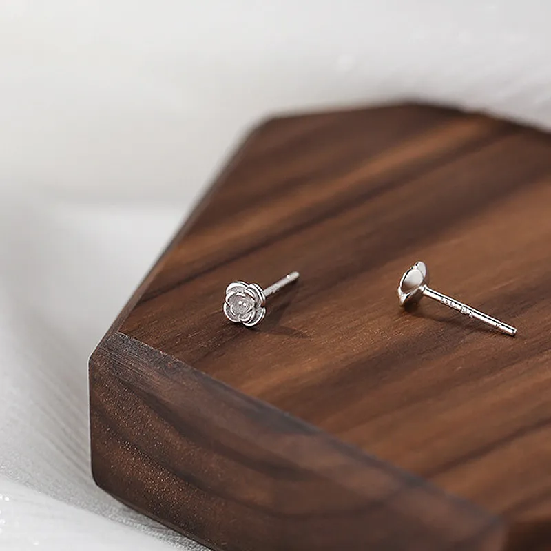GIFT&CO S999 Fine Silver Stud Earrings Women's Gold/Gold-8