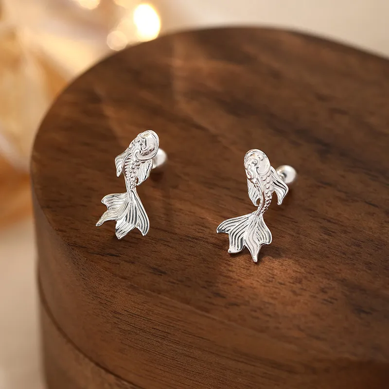 GIFT&CO S999 Fine Silver Stud Earrings Women's-5
