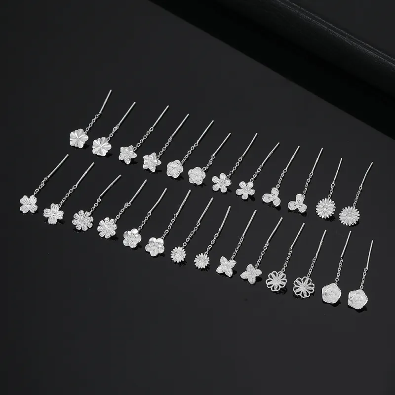 GIFT&CO S999 Fine Silver Drop Earrings Women's-13