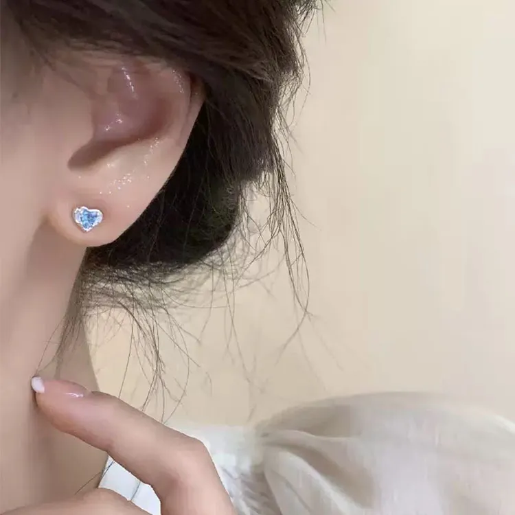 Silver Trim S925 Sterling Silver Stud, Alloy Stud Earrings Women's-5