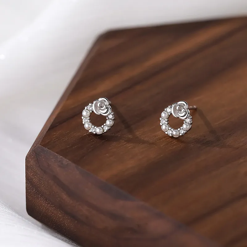 GIFT&CO S999 Fine Silver Stud Earrings Women's-4