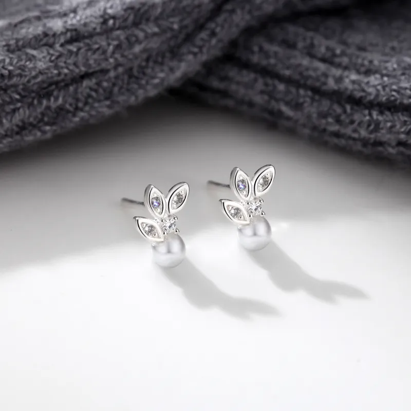 GIFT&CO S999 Fine Silver Stud Earrings Women's-4