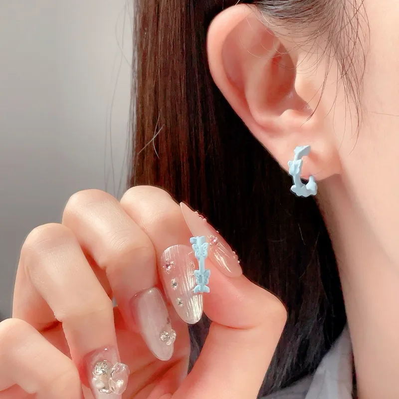 GIFT&CO Gold Plated S925 Silver Needle Stud Earrings Women's-6