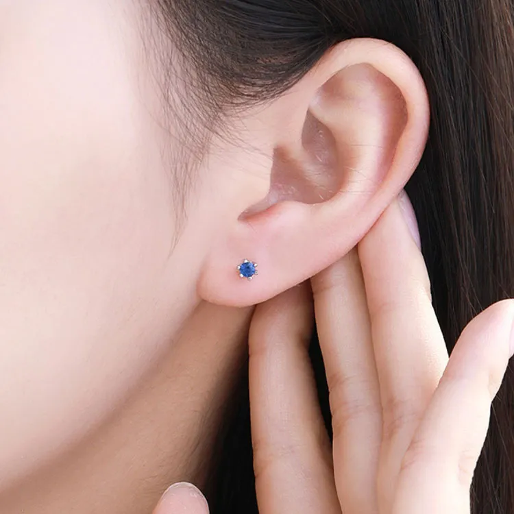 Silver Trim S925 Sterling Silver Stud, Alloy Stud Earrings Women's-3