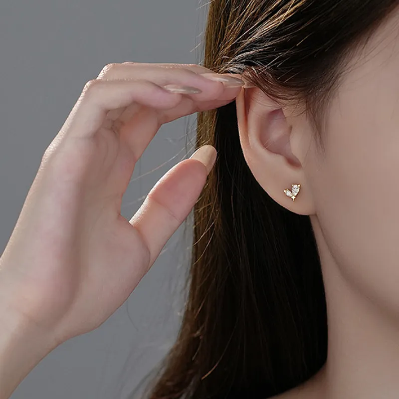 GIFT&CO S999 Fine Silver Stud Earrings Women's-9