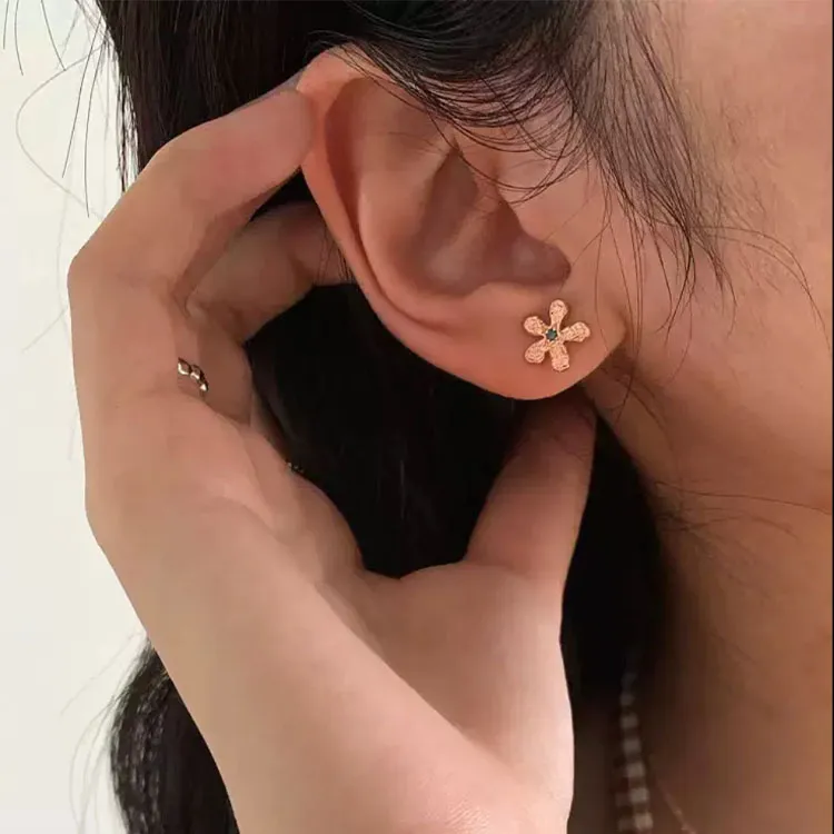 Silver Trim S925 Sterling Silver Stud, Alloy Stud Earrings Women's-12