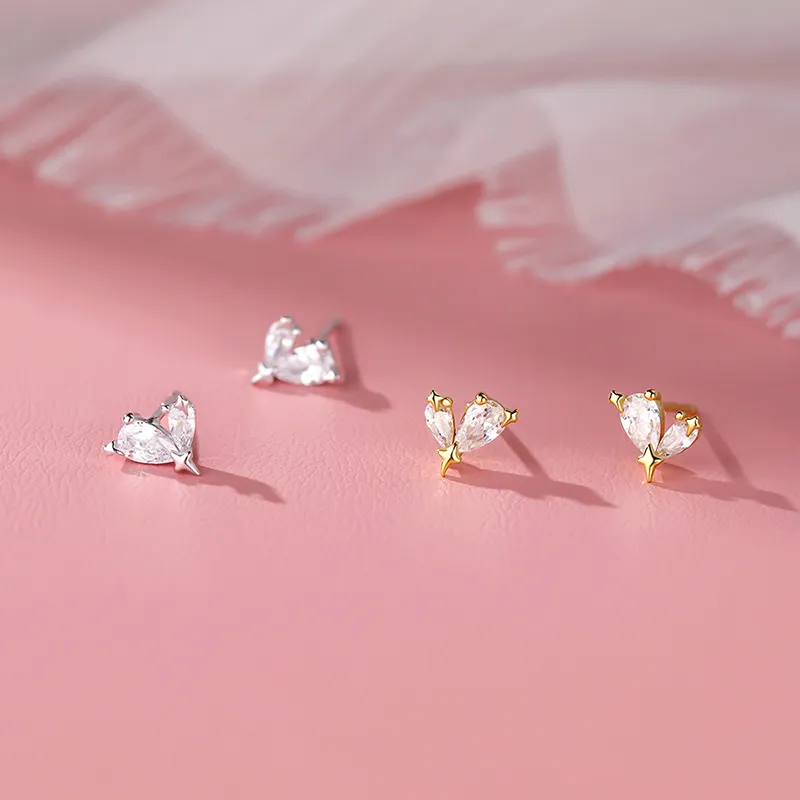 GIFT&CO S999 Fine Silver Stud Earrings Women's-12