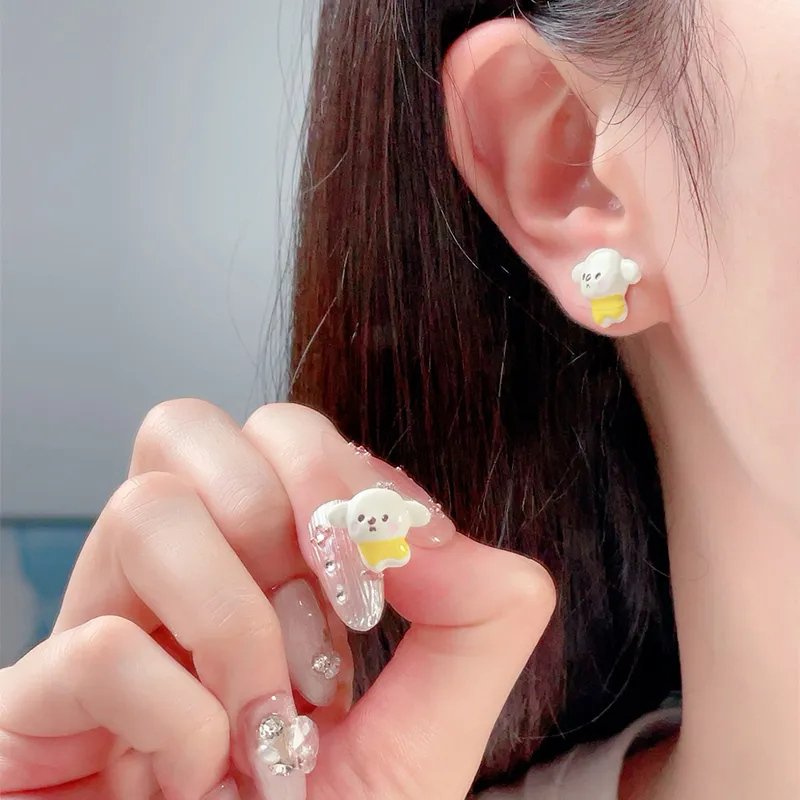 GIFT&CO Gold Plated S925 Silver Needle Stud Earrings Women's-22