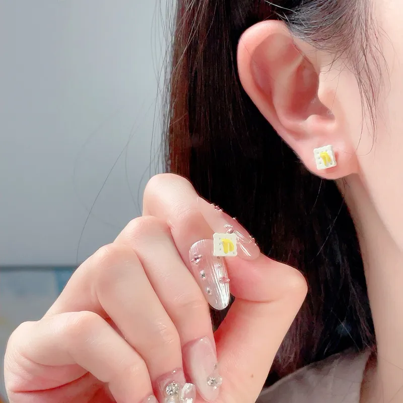 GIFT&CO Gold Plated S925 Silver Needle Stud Earrings Women's-24
