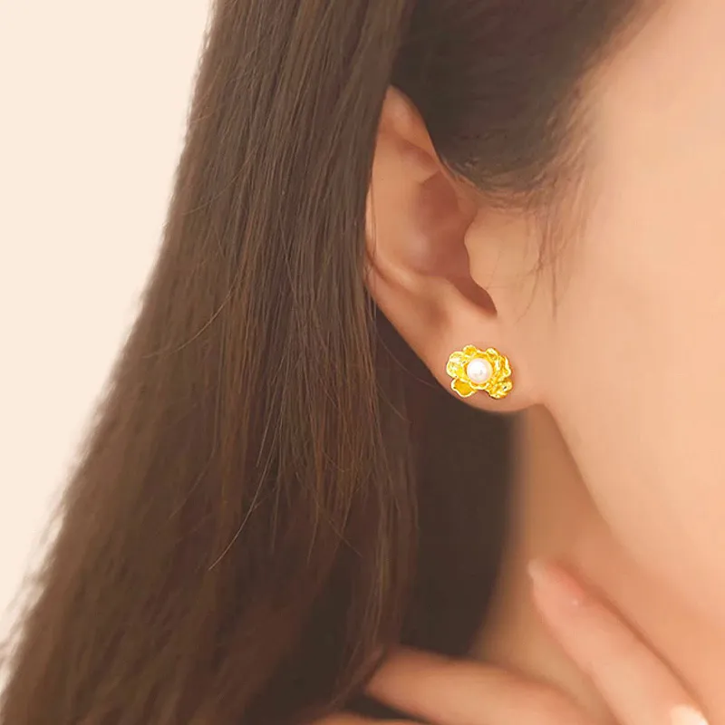 GIFT&CO S999 Fine Silver Stud Earrings Women's-1