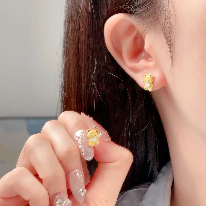GIFT&CO Gold Plated S925 Silver Needle Stud Earrings Women's-9
