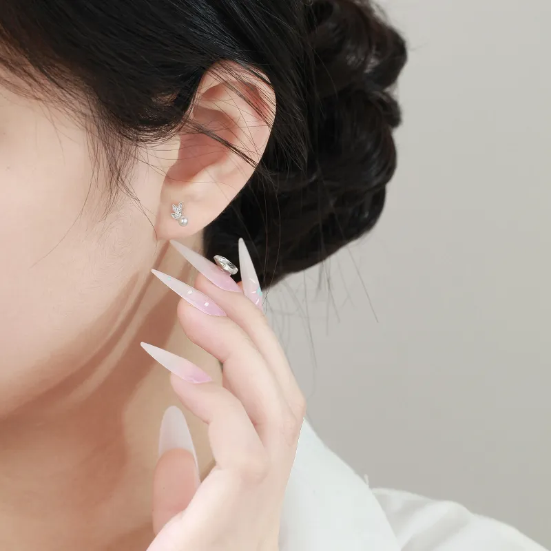 GIFT&CO S999 Fine Silver Stud Earrings Women's-2