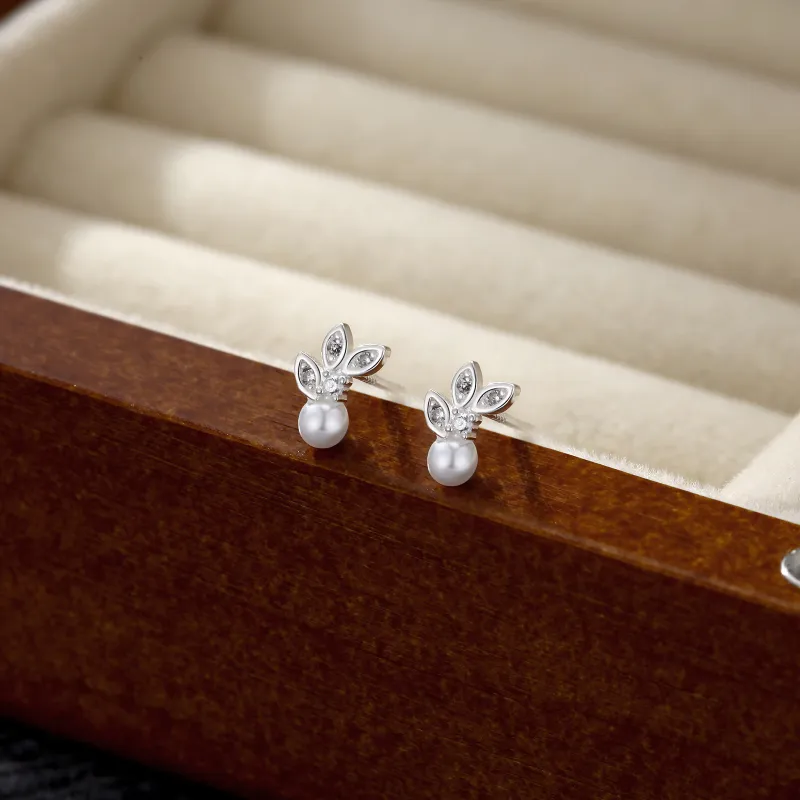 GIFT&CO S999 Fine Silver Stud Earrings Women's-3