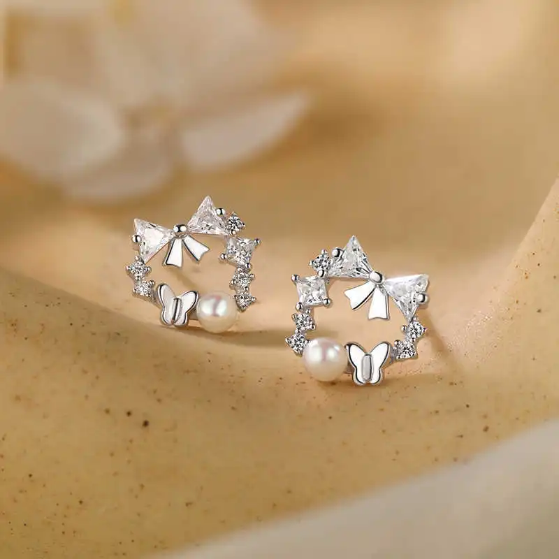 GIFT&CO S925 Silver Stud Earrings Women's-4