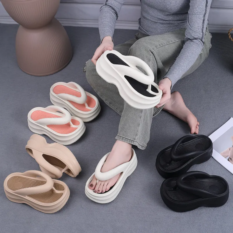 NAIHUO EVA Platform Flip Flops For Women's Summer Fashion, Soft And Springy Sensation, Slippers-5