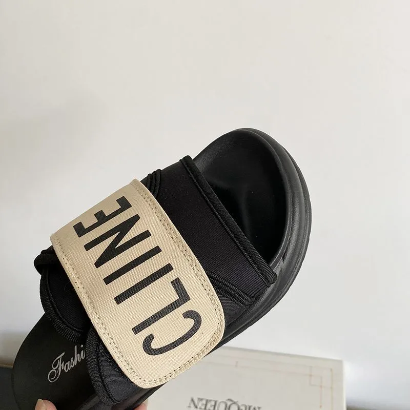 NAIHUO Platform Height Increasing Slip Resistant Home Indoor Slippers Spring Summer Fashion Versatile Platform Sole-5