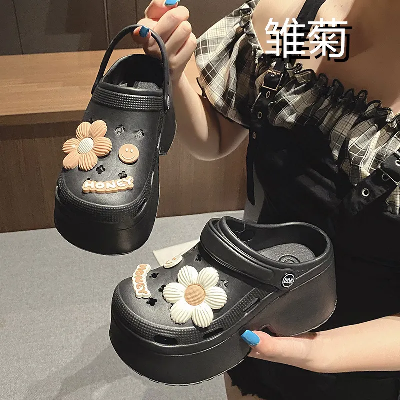 NAIHUO Platform Clogs For Women's Summer Wear, Slip Resistant Beach Height Increasing EVA Closed Toe Slippers-10