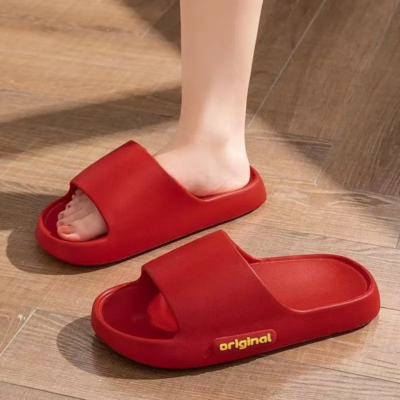 NAIHUO Summer Squashy And Bouncy Feeling Platform Unisex, Home Bathroom Slip Resistant Quiet Couple's Slippers-3