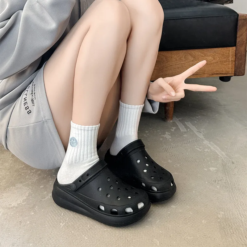 NAIHUO Integrated Cream Puff Clogs For Women's, Platform Height Increasing, Versatile-4