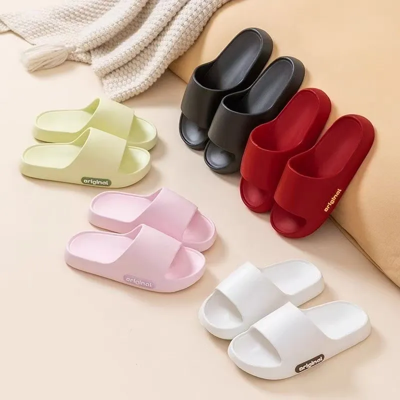 NAIHUO Summer Squashy And Bouncy Feeling Platform Unisex, Home Bathroom Slip Resistant Quiet Couple's Slippers-4