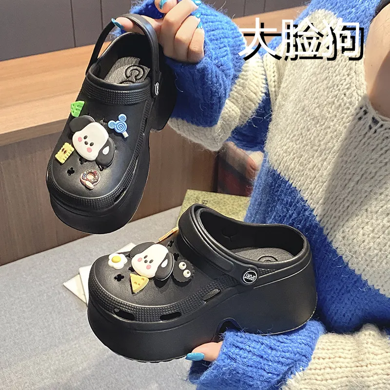 NAIHUO Platform Clogs For Women's Summer Wear, Slip Resistant Beach Height Increasing EVA Closed Toe Slippers-12