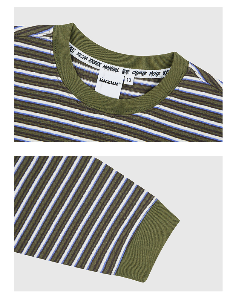 【送料&関税込】Golden  Striped Cotton T-shirt With Log 1450865_02.jpg.jpeg