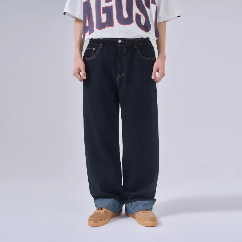 パンツ XTONZ XP257 Wide Denim Quilted Padded Pants DARK BLUE XP257D Ronaldinho x KidSuper Denim Jeans [Blue]