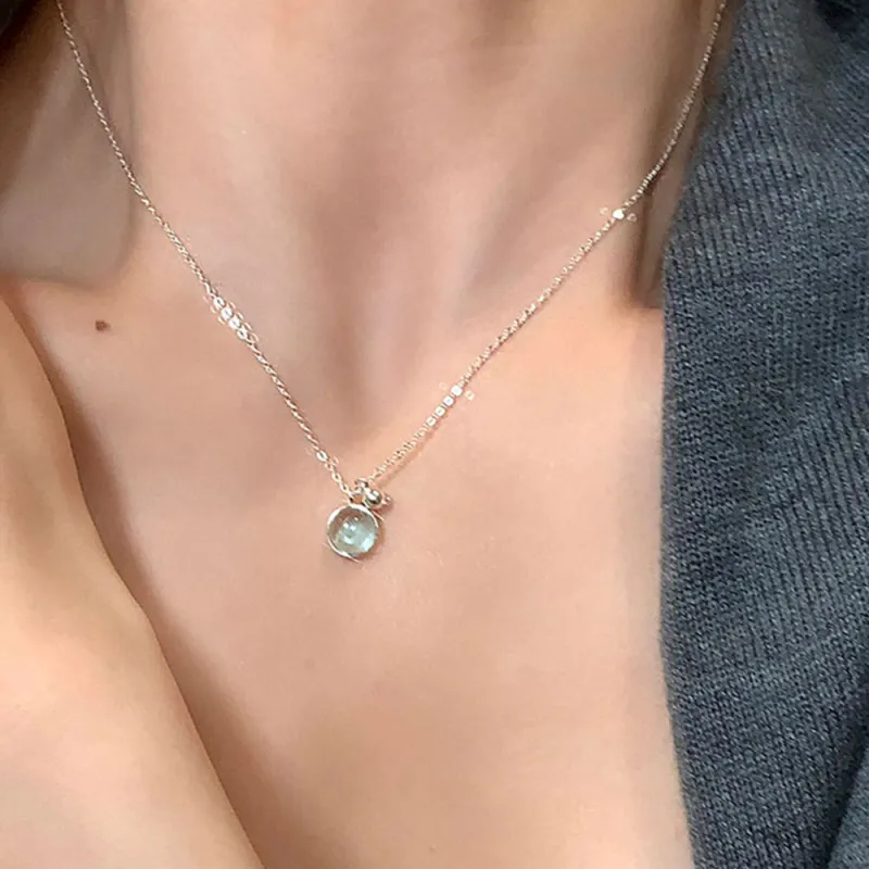JIACUIYUN Glass Cat Eye Necklaces Unisex-3