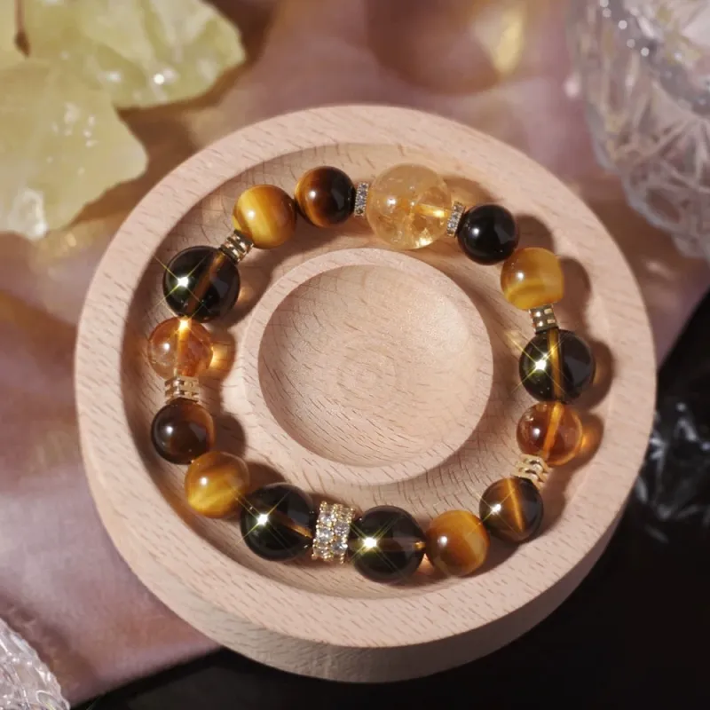 JIACUIYUN Tiger's Eye Stone Bracelets Unisex-1