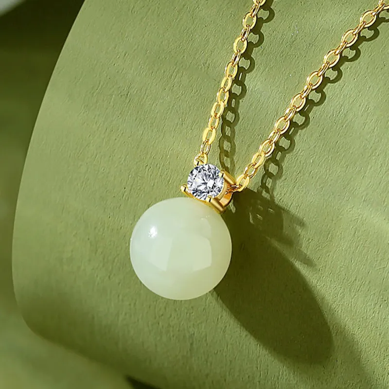 JIACUIYUN Hetian Jade Necklaces Green Jade Unisex-4