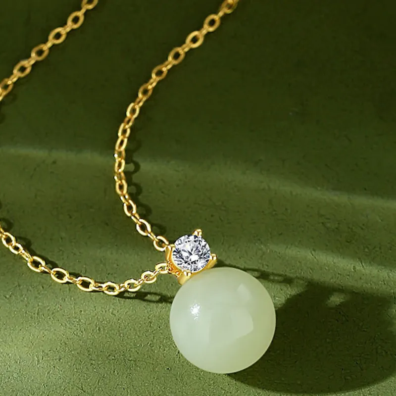 JIACUIYUN Hetian Jade Necklaces Green Jade Unisex-3