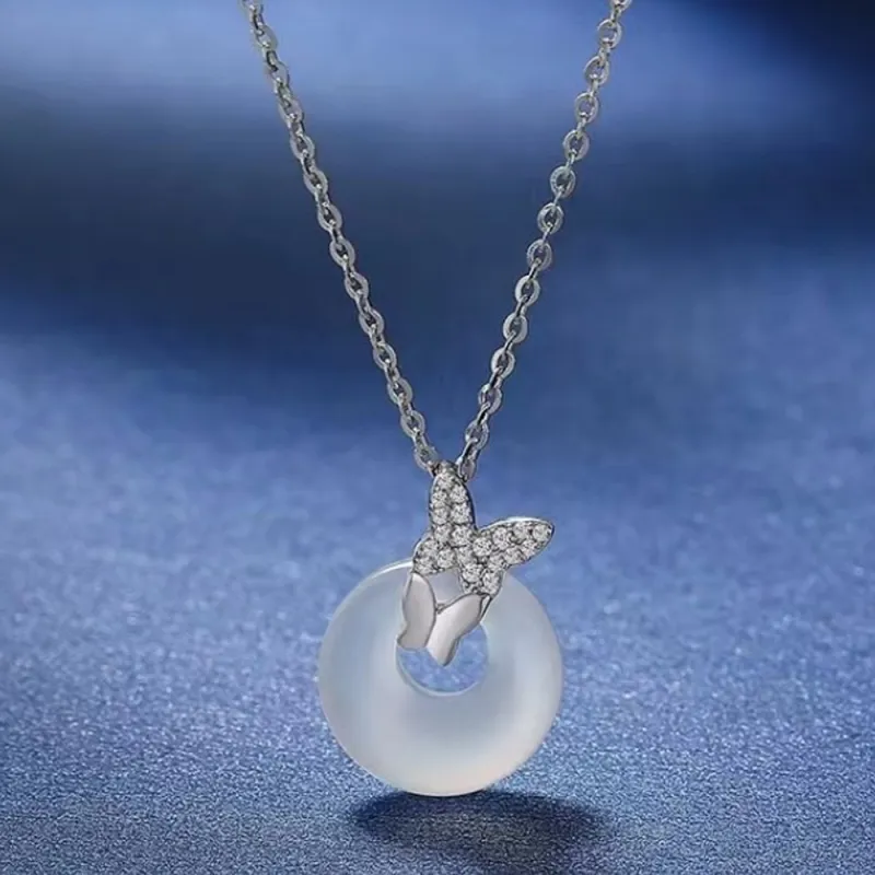 JIACUIYUN Chalcedony Jade Necklaces Unisex-1