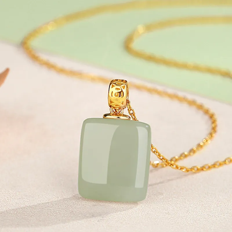 JIACUIYUN Hetian Jade Necklaces Green Jade Unisex-2