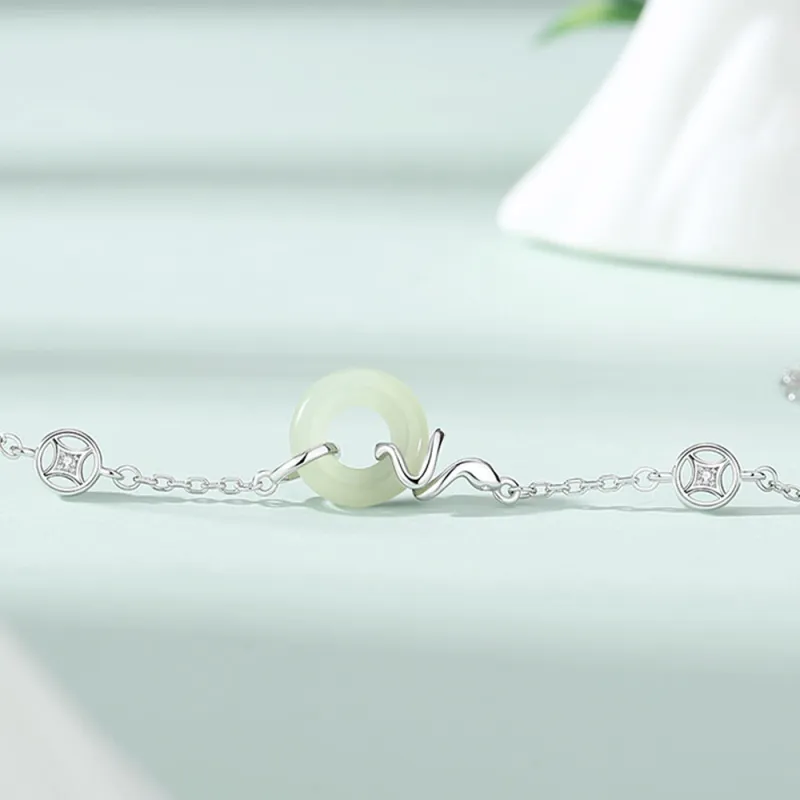 JIACUIYUN Hetian Jade Bracelets Green Jade Unisex-3